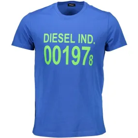 Diesel Blue Cotton Men T-Shirt