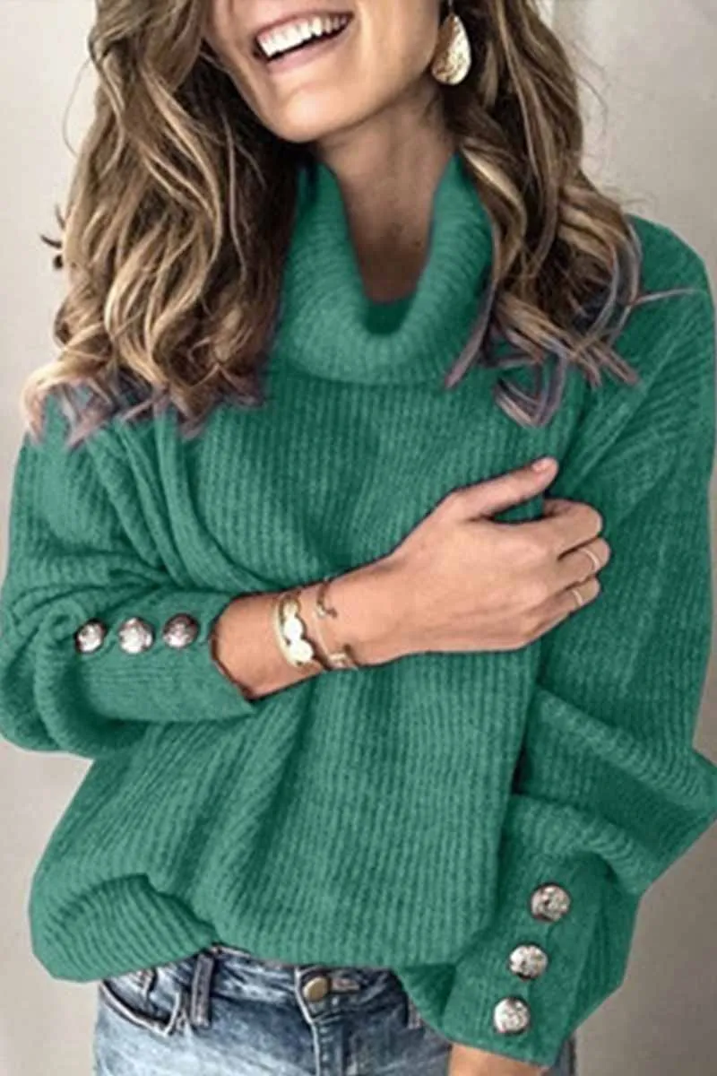 Dunnmall Fashion Casual Turtleneck Knitted Sweater