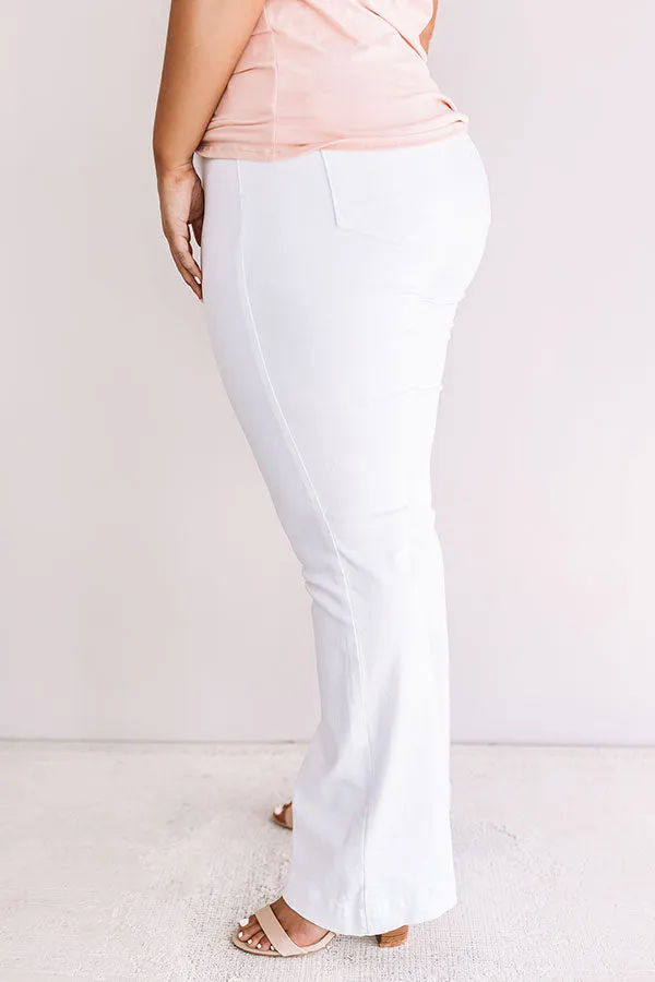 Fashion Week Flare Pants in White Curves