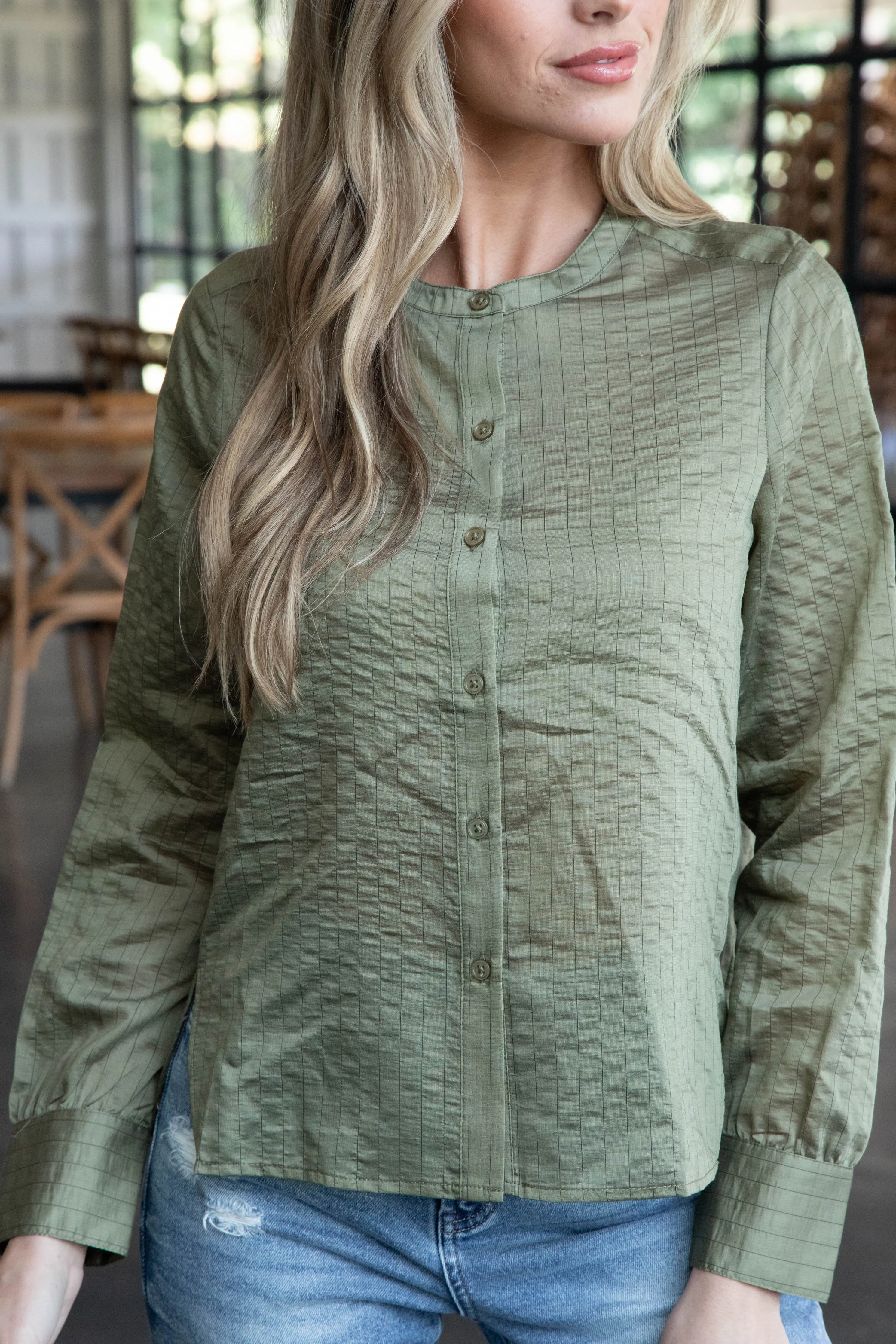 Femme Button Down Shirt, Dark Olive | Sanctuary