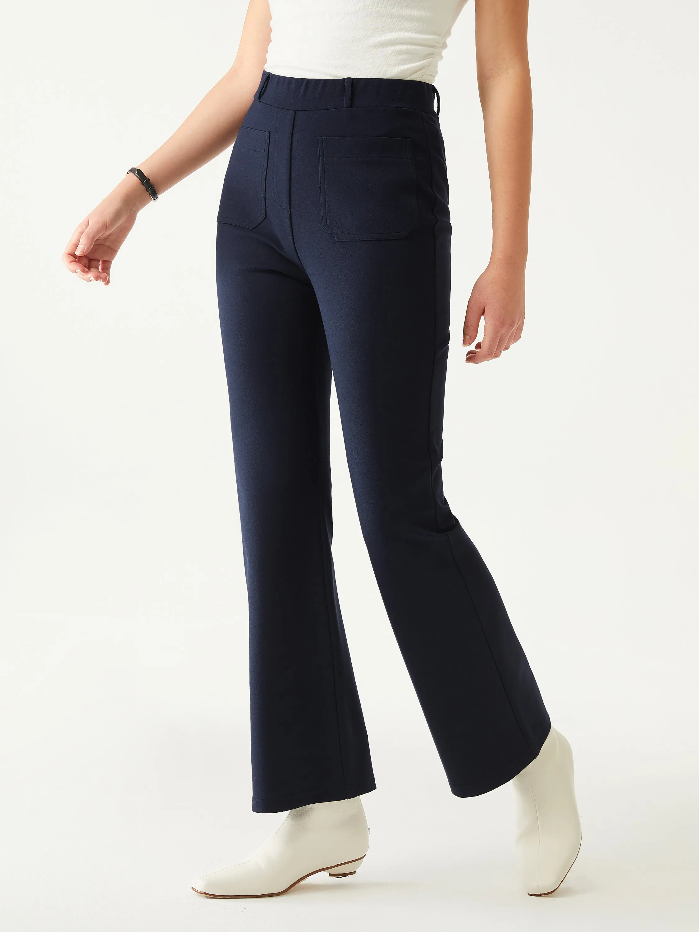 Flared Boot-cut Pull-On Pants