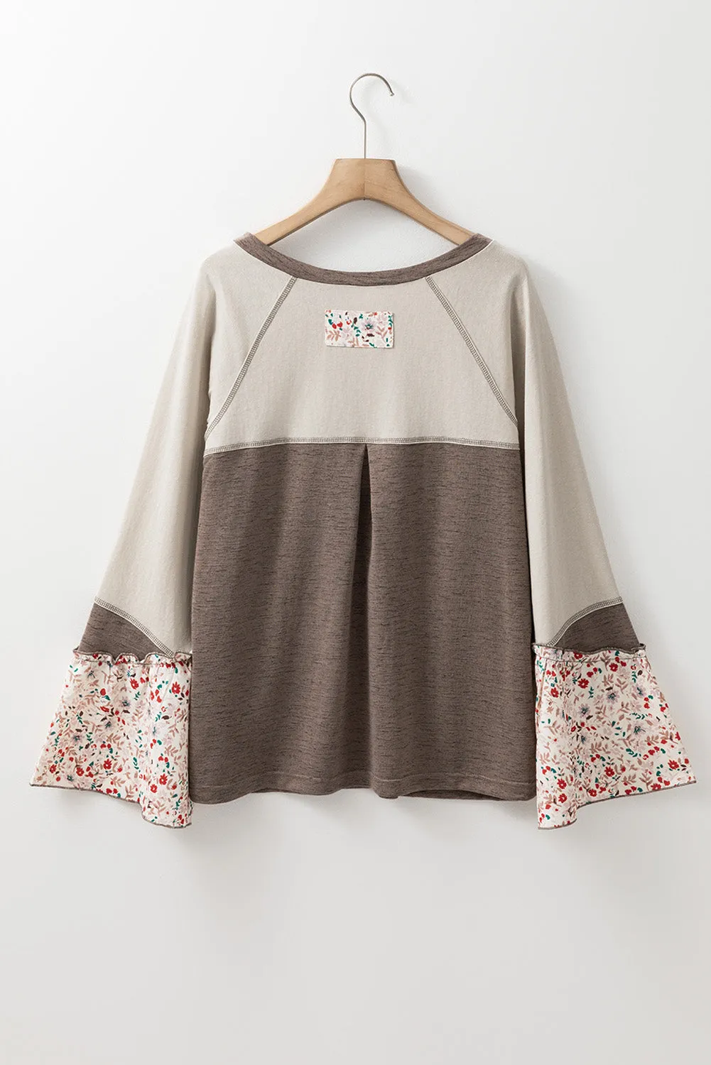 Floral Half Button Long Sleeve T-Shirt