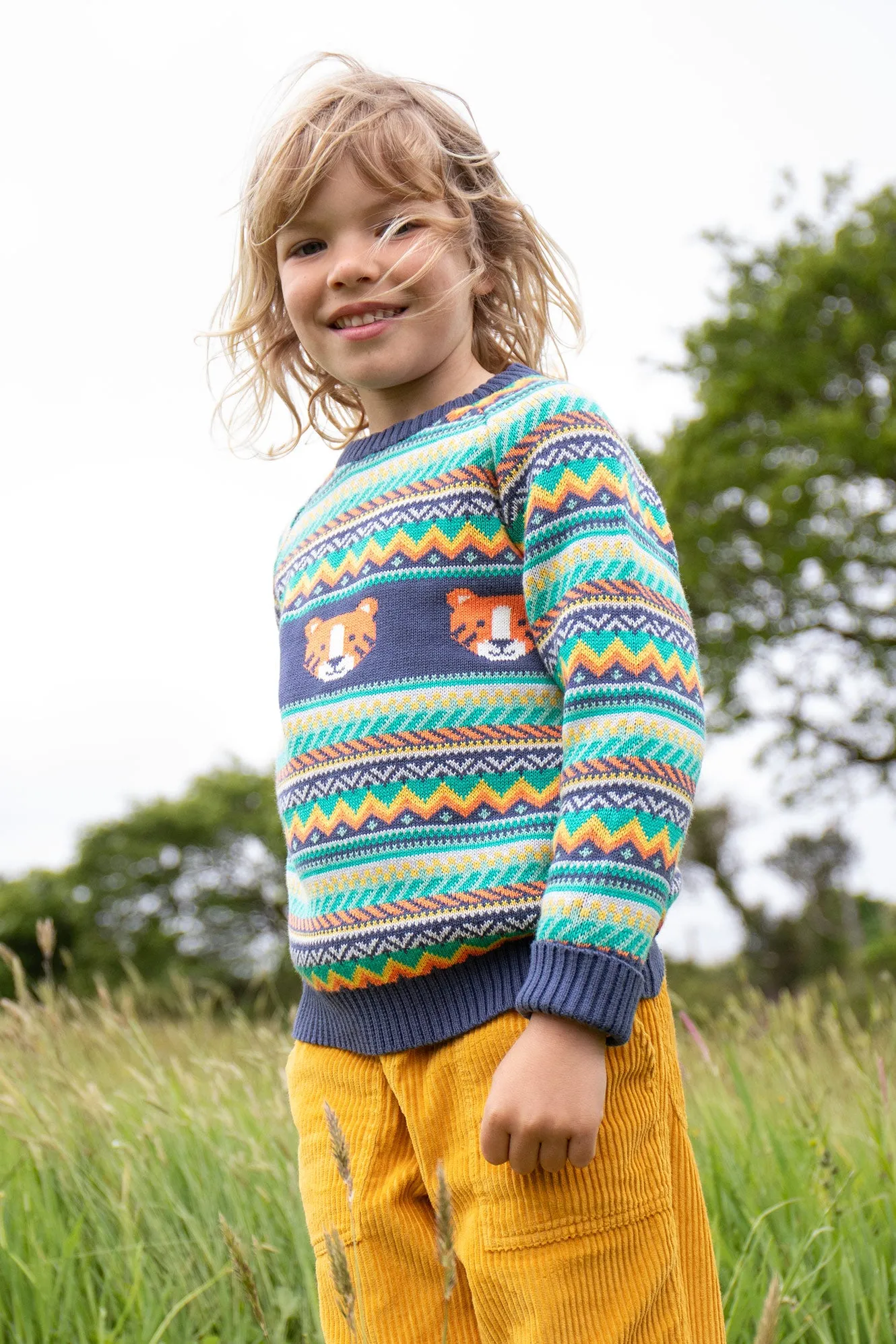 Frugi Baby Boys Fowey Fairisle Knitted Jumper