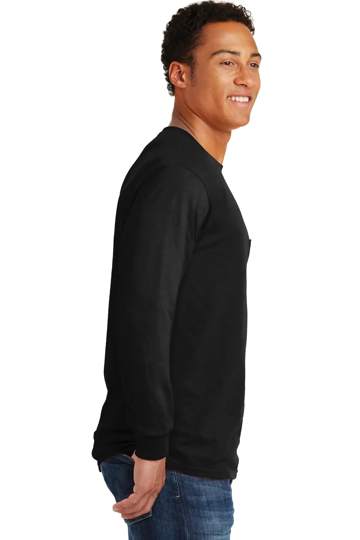 Gildan® - Ultra Cotton® 100% Cotton Long Sleeve T-Shirt with Pocket.  2410