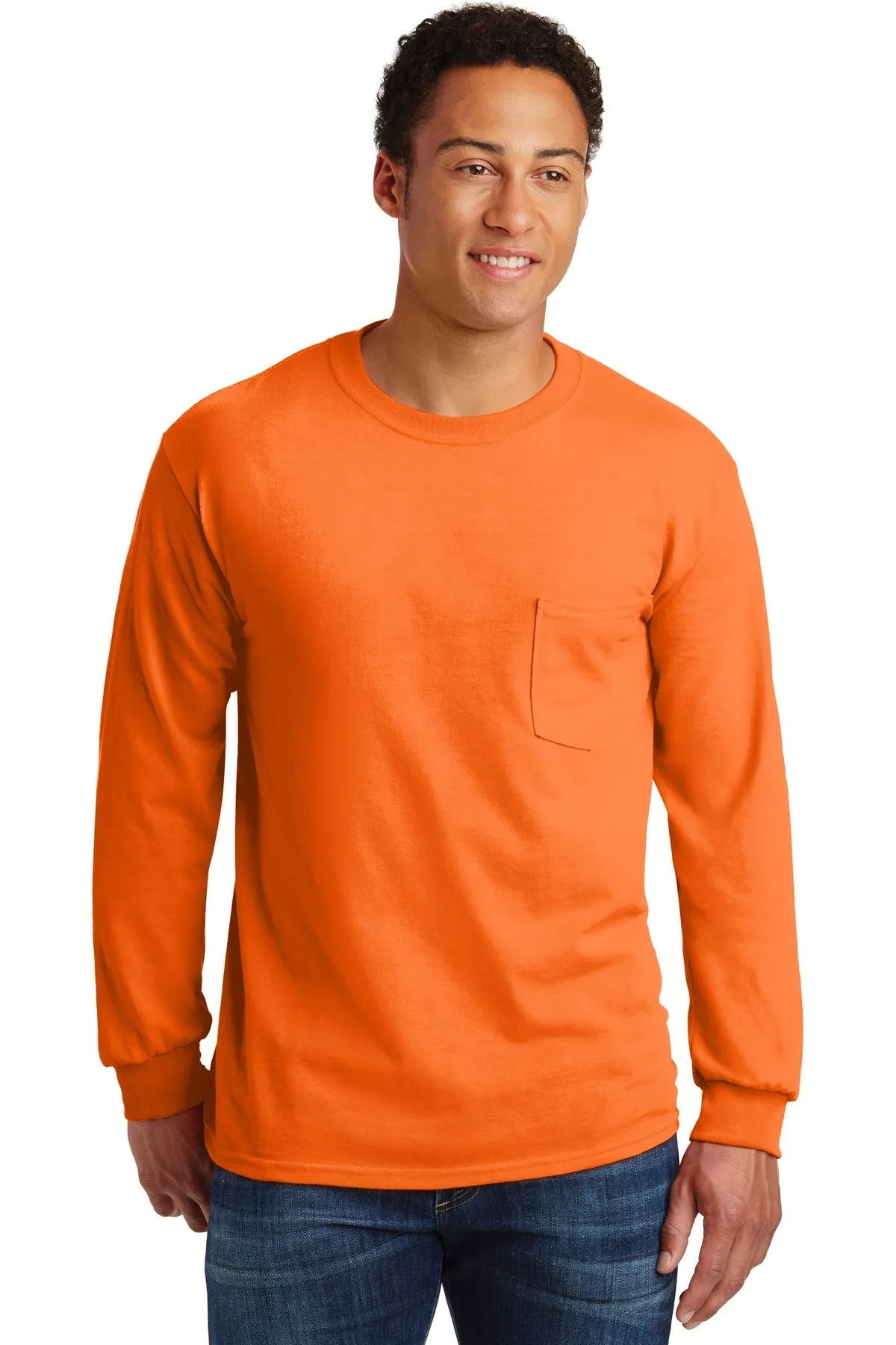 Gildan® - Ultra Cotton® 100% Cotton Long Sleeve T-Shirt with Pocket.  2410