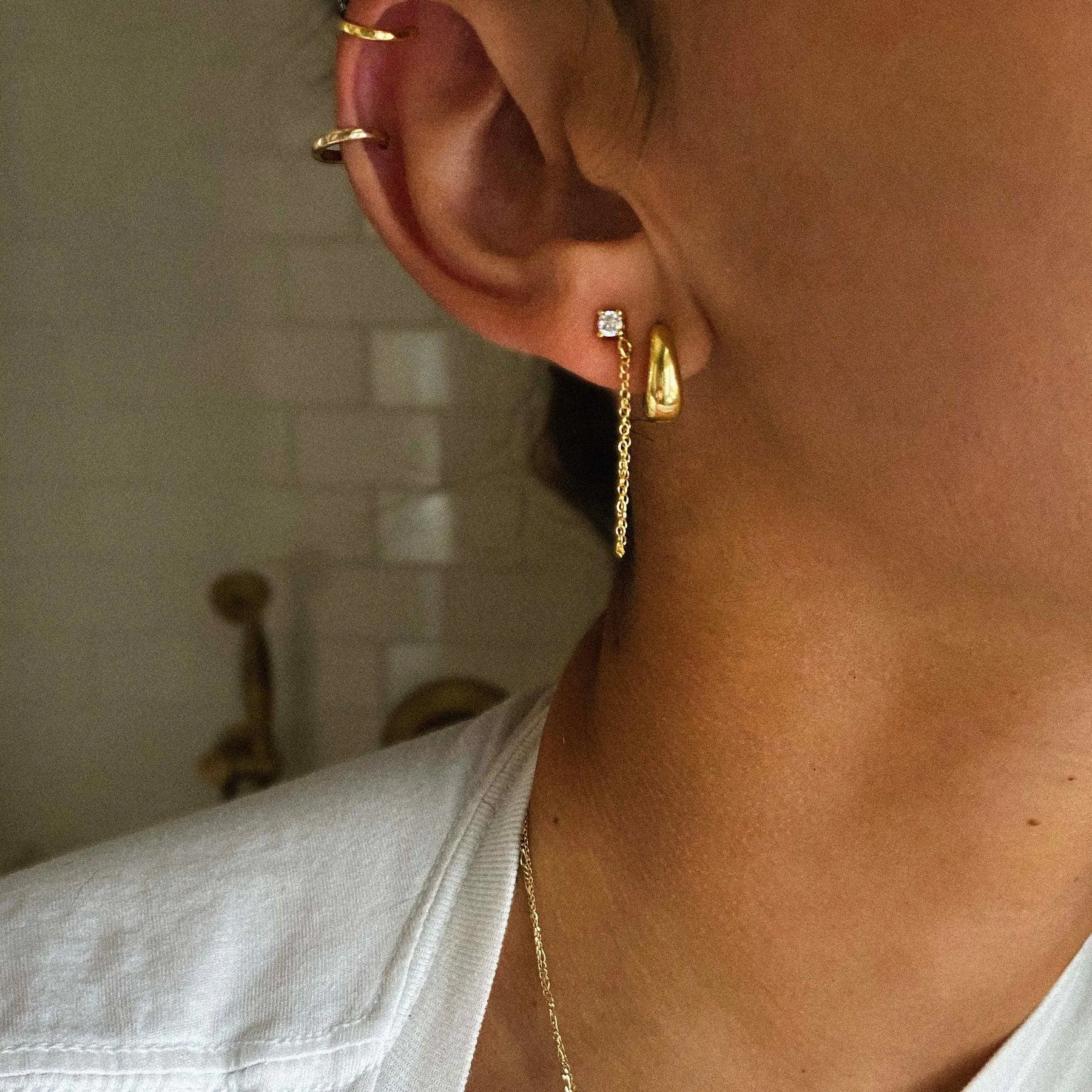 Gold Mini Bold Hoops