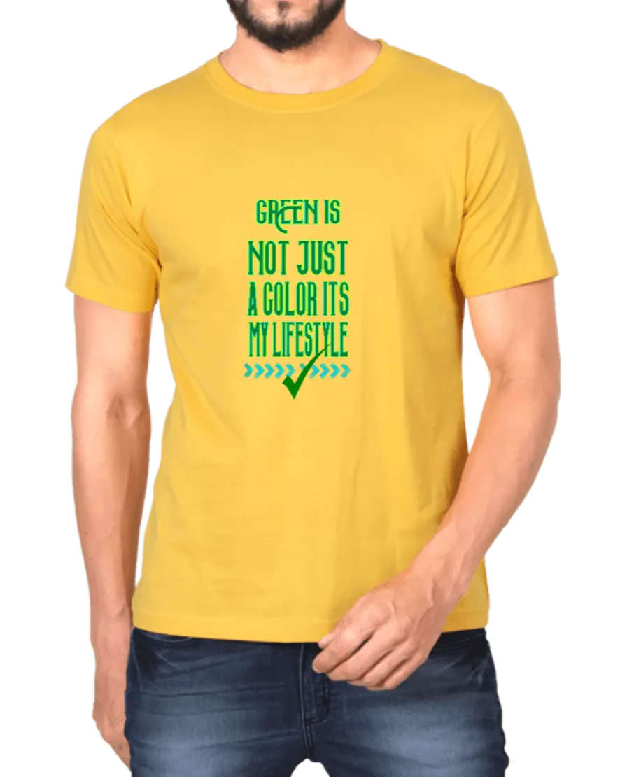 Green Lifestyle Quote T Shirt for Men D43