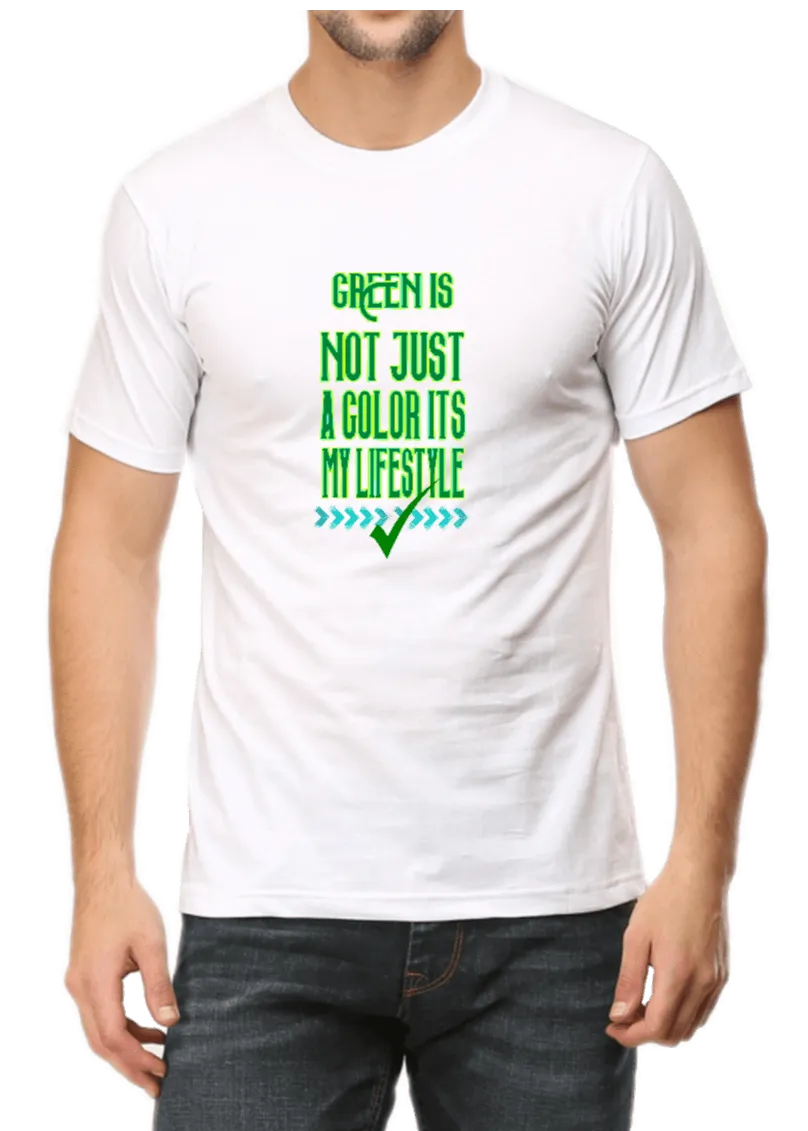 Green Lifestyle Quote T Shirt for Men D43