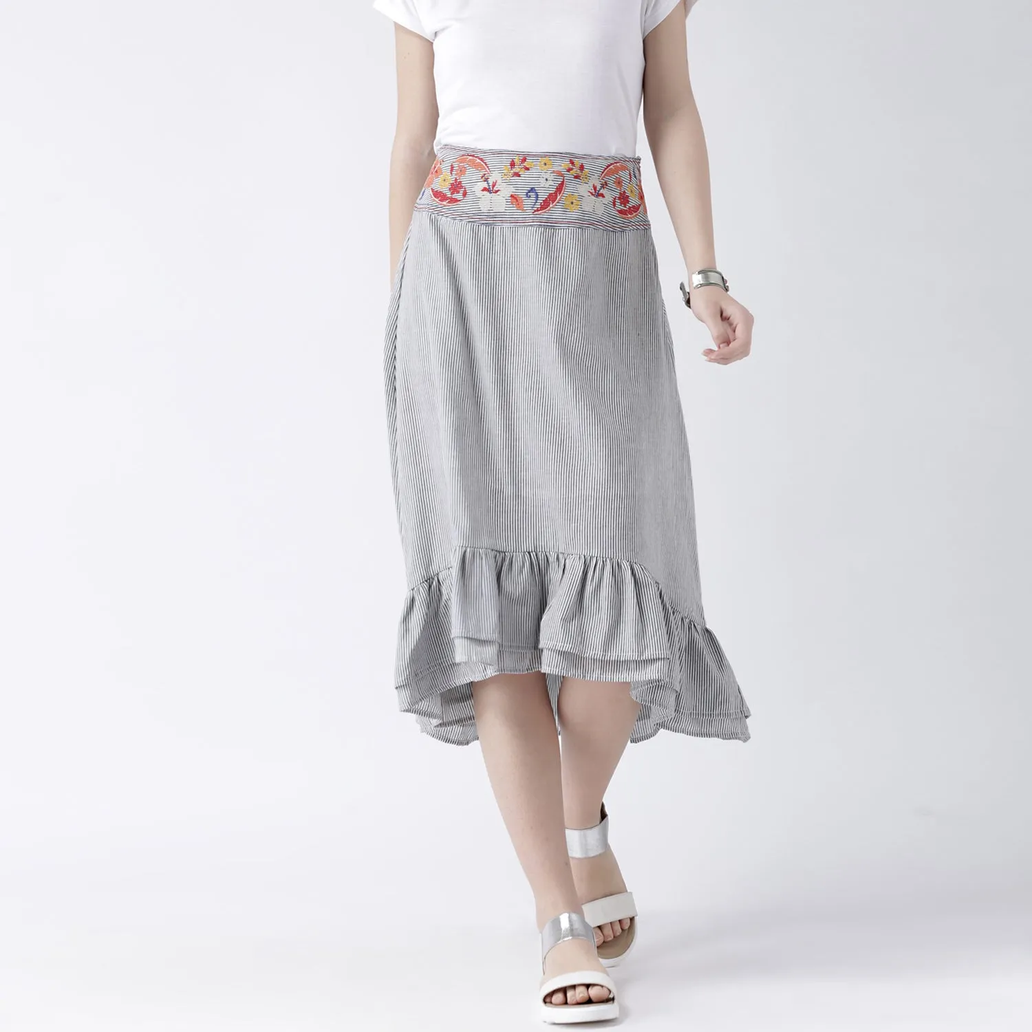 Grey Stripe Skirt