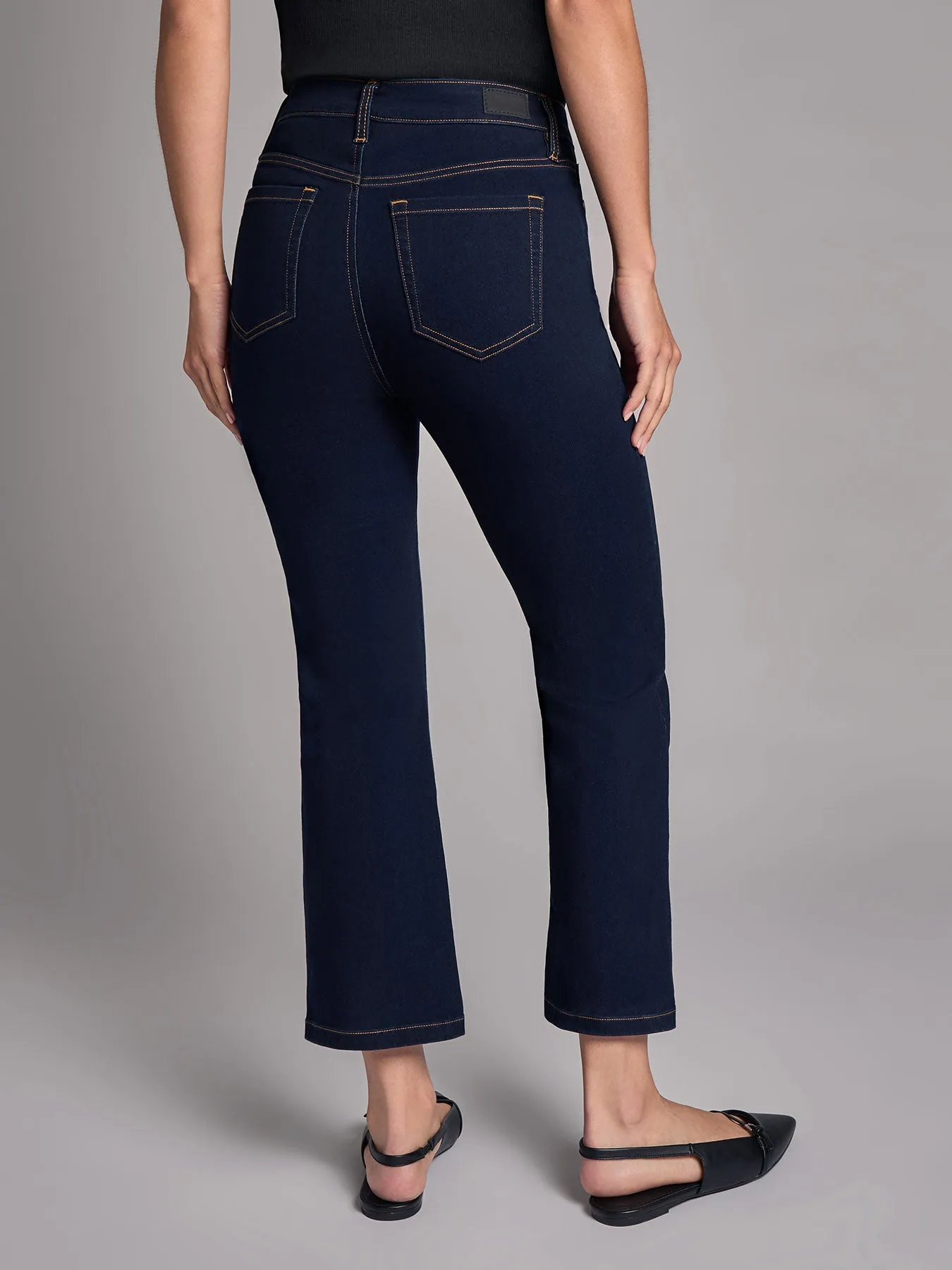 High Rise Cropped Kick Flare Jeans