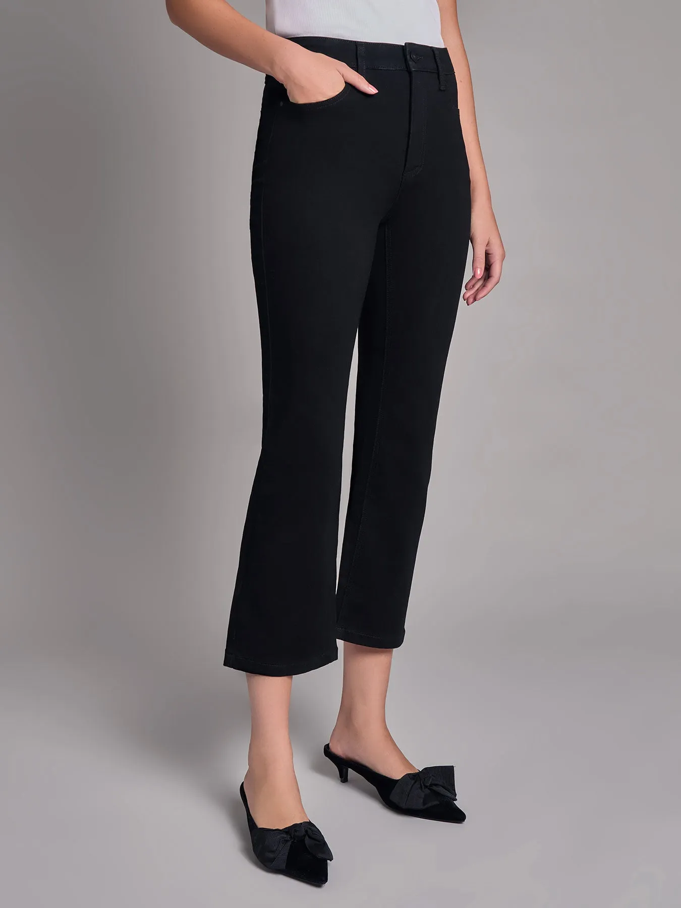 High Rise Cropped Kick Flare Jeans