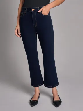 High Rise Cropped Kick Flare Jeans