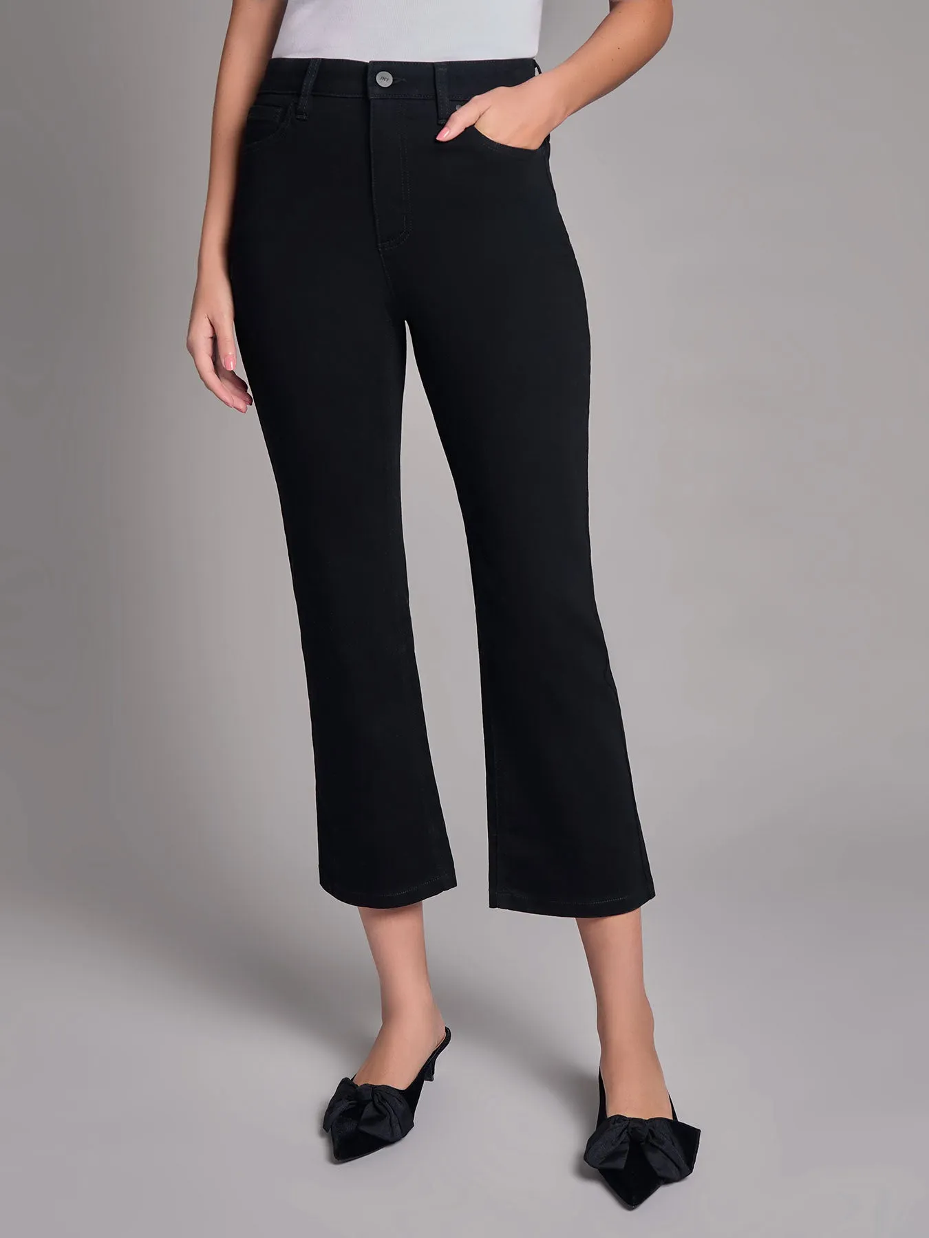 High Rise Cropped Kick Flare Jeans