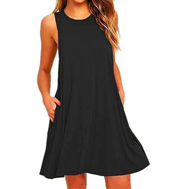 High Waist Slim Skater Casual Dress