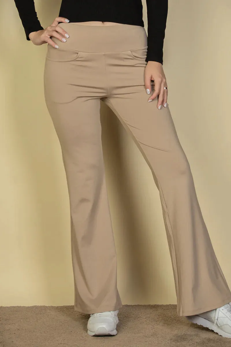 High Waisted Front Pocket Flare Pants - 5 colors