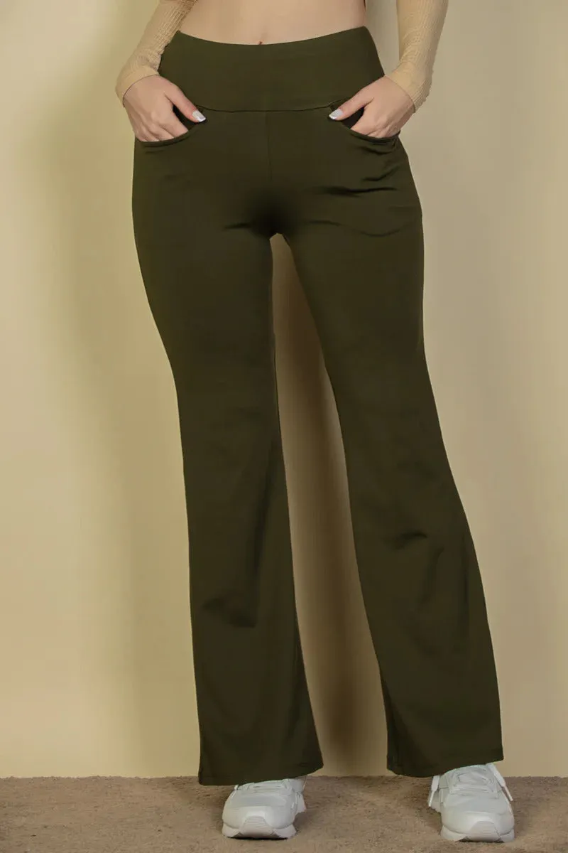 High Waisted Front Pocket Flare Pants - 5 colors