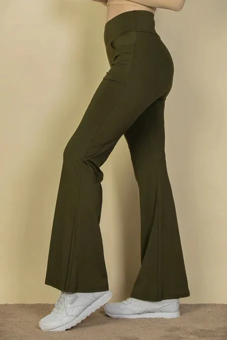 High Waisted Front Pocket Flare Pants - 5 colors