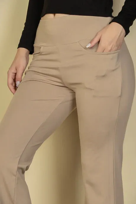 High Waisted Front Pocket Flare Pants - 5 colors