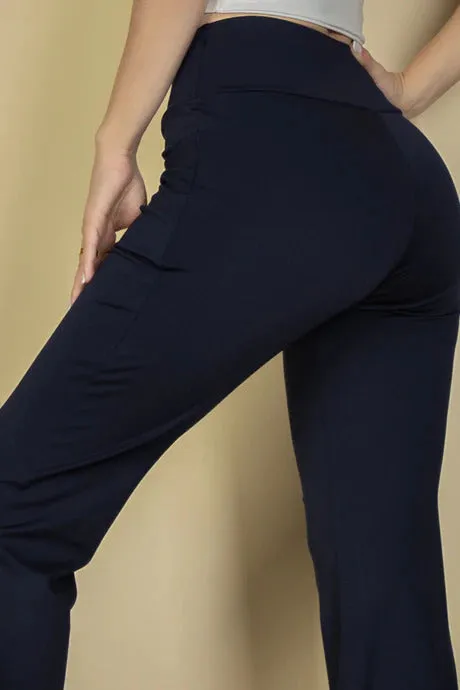 High Waisted Front Pocket Flare Pants - 5 colors