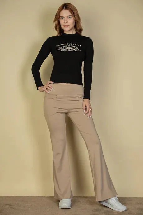 High Waisted Front Pocket Flare Pants - 5 colors