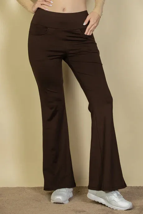 High Waisted Front Pocket Flare Pants - 5 colors