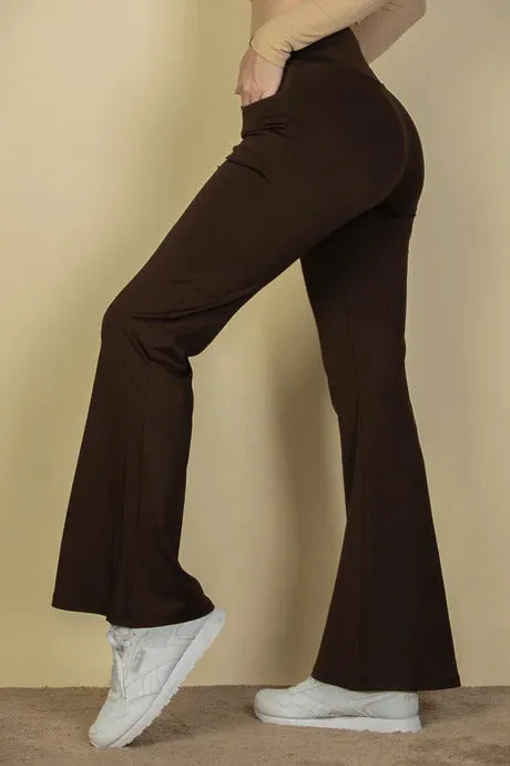 High Waisted Front Pocket Flare Pants - 5 colors