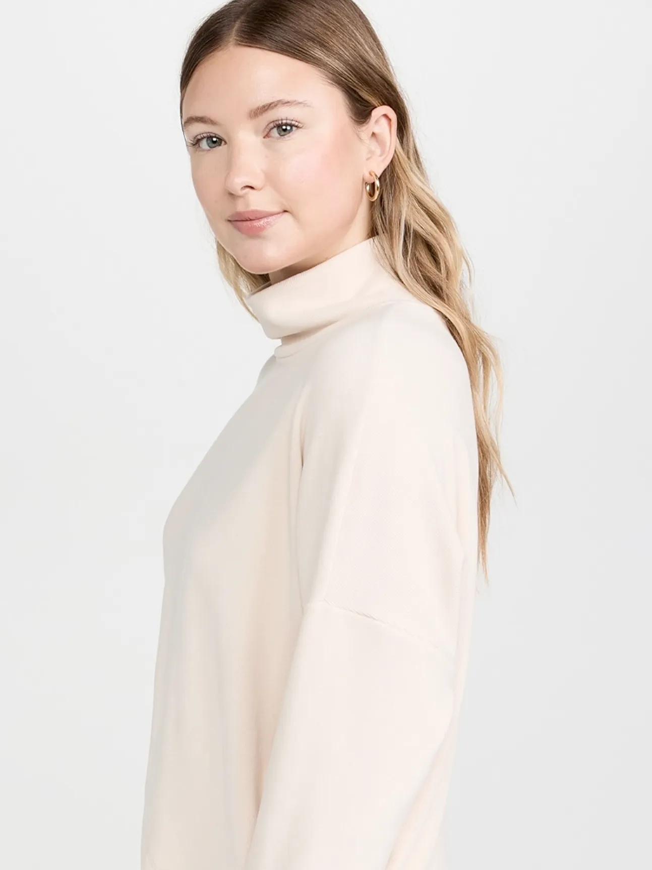 Honeyluxe Flatback Rib Dropped Dolman Top