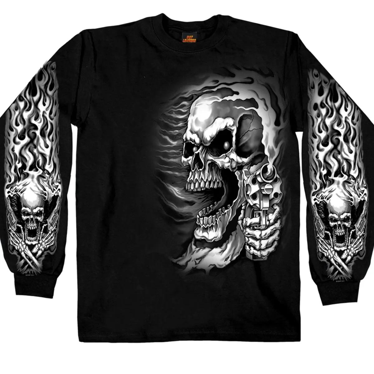 Hot Leathers GMD2076 Mens 'Assassin' Double Sided Black Long Sleeve