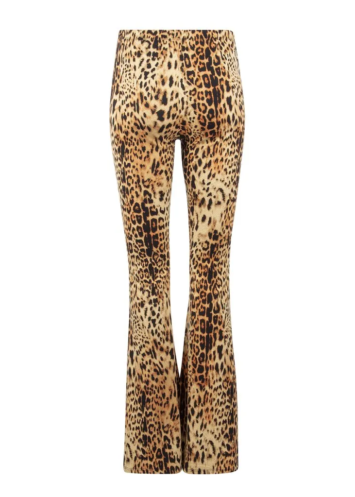 Hysteria Leopard Animal Print Flared Bell Bottom Pants