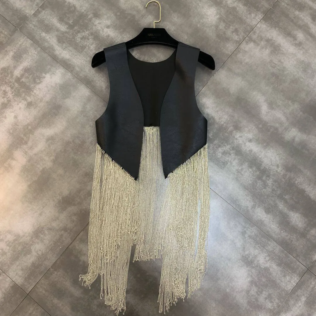 Ida Sleeveless Chain Tassel Top