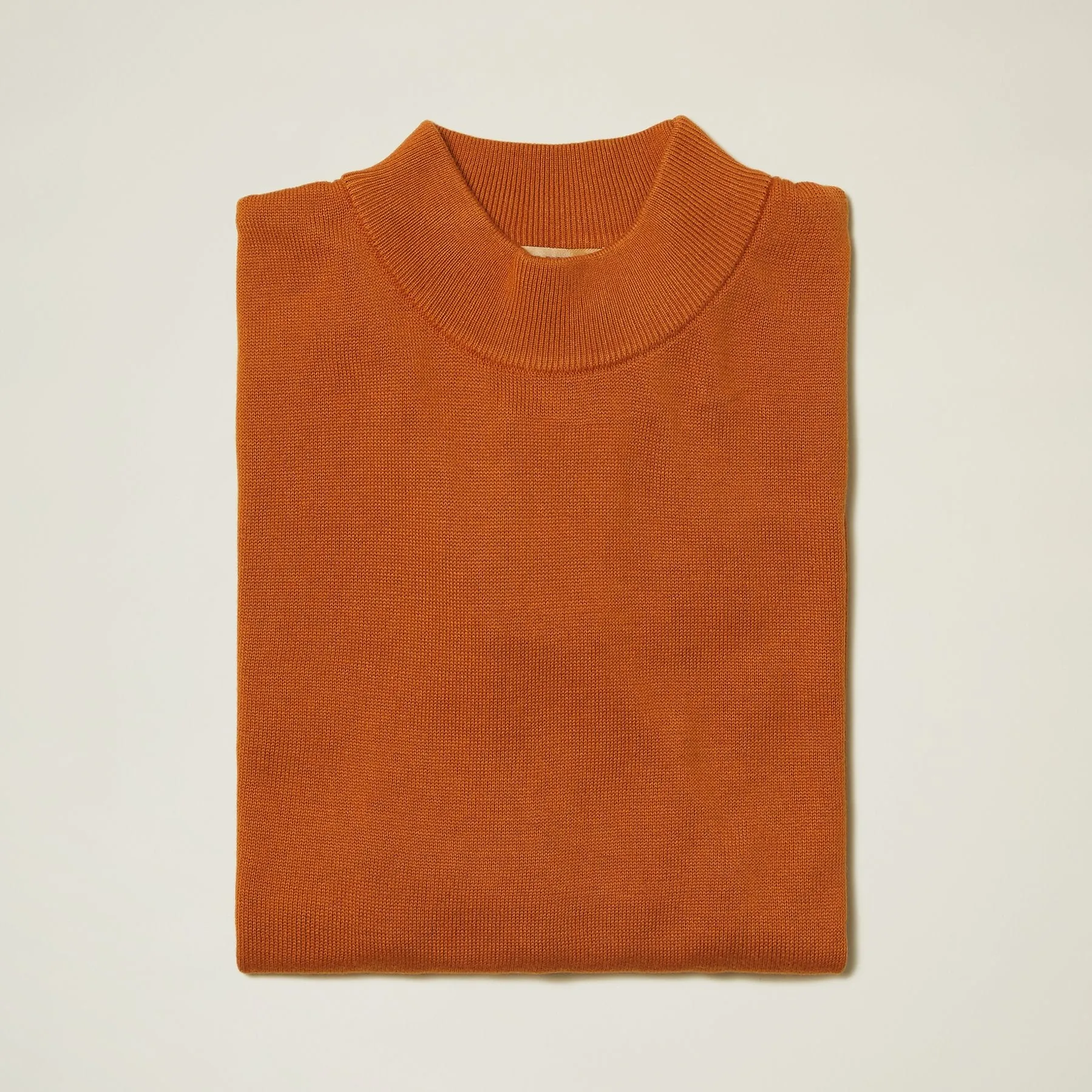 Inserch Cotton Blend Mock Neck Sweater Rust 4308-00035