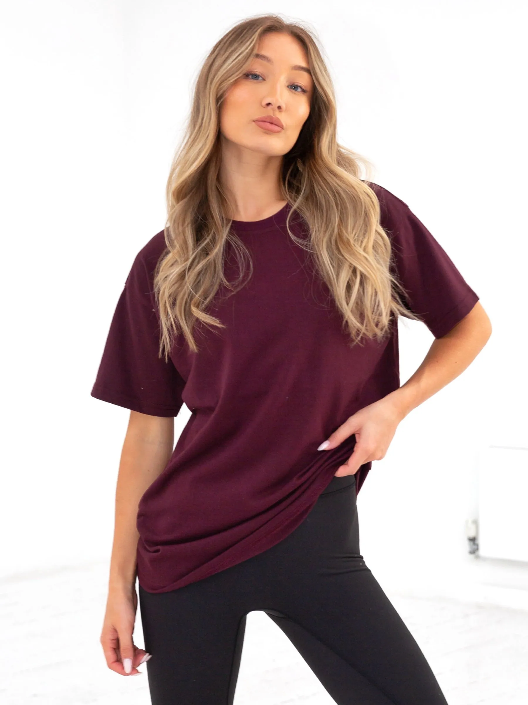 Isabel Oversized T-Shirt - Burgundy