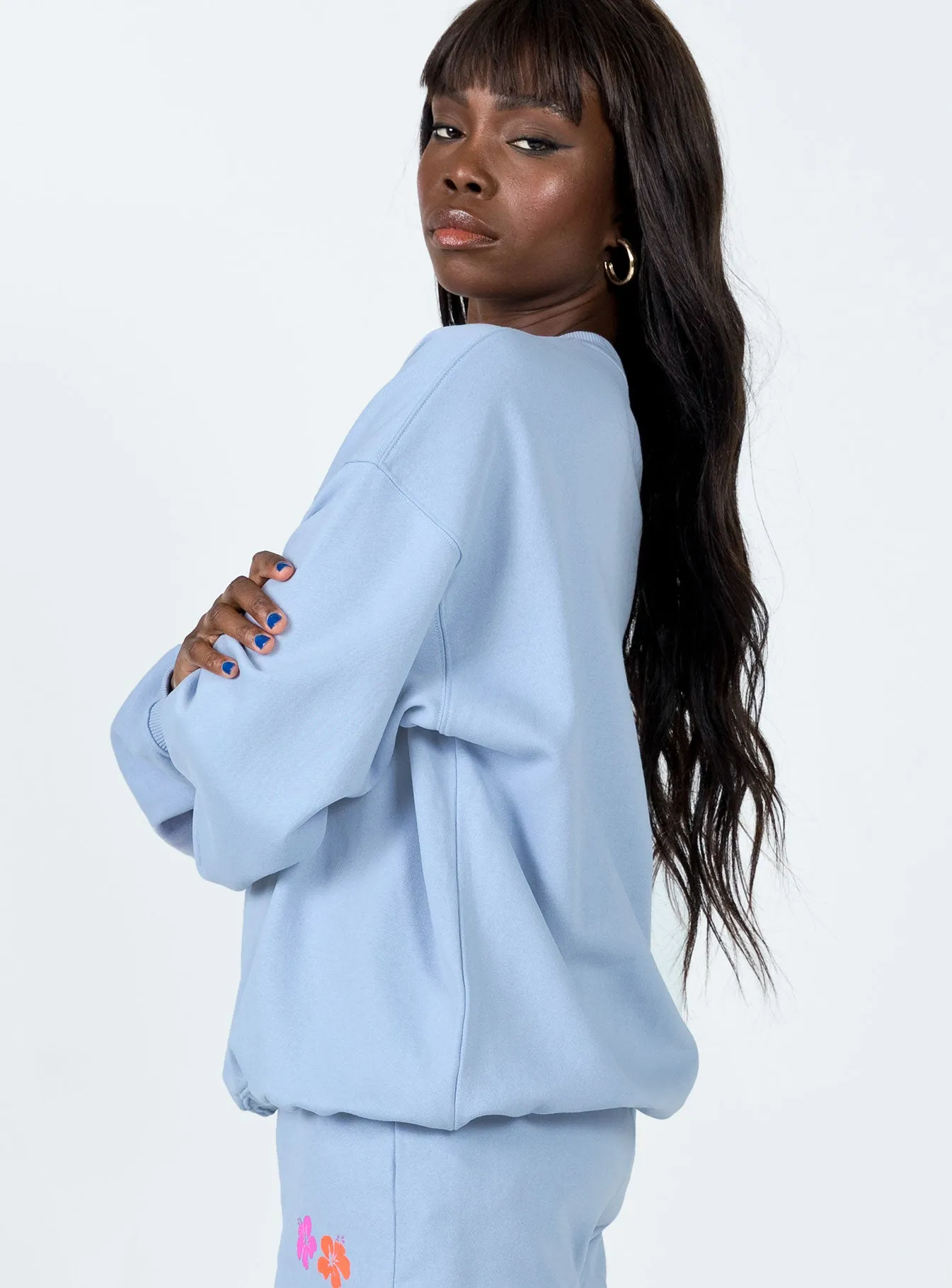 It's A Vibe Crewneck Sweatshirt Light Blue