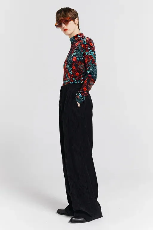 Karen Walker Electric Velvet Turtleneck - Black Multi