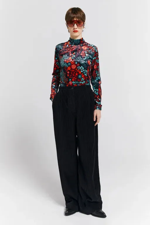 Karen Walker Electric Velvet Turtleneck - Black Multi