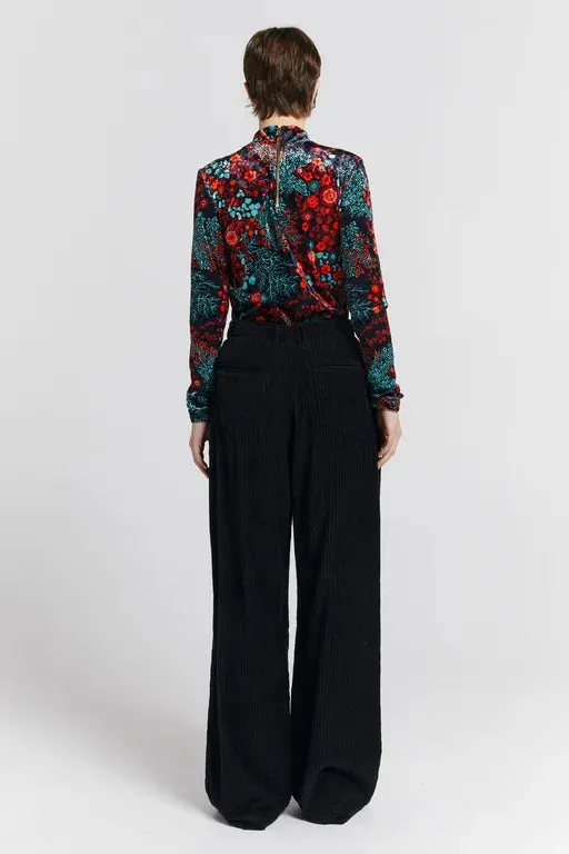 Karen Walker Electric Velvet Turtleneck - Black Multi