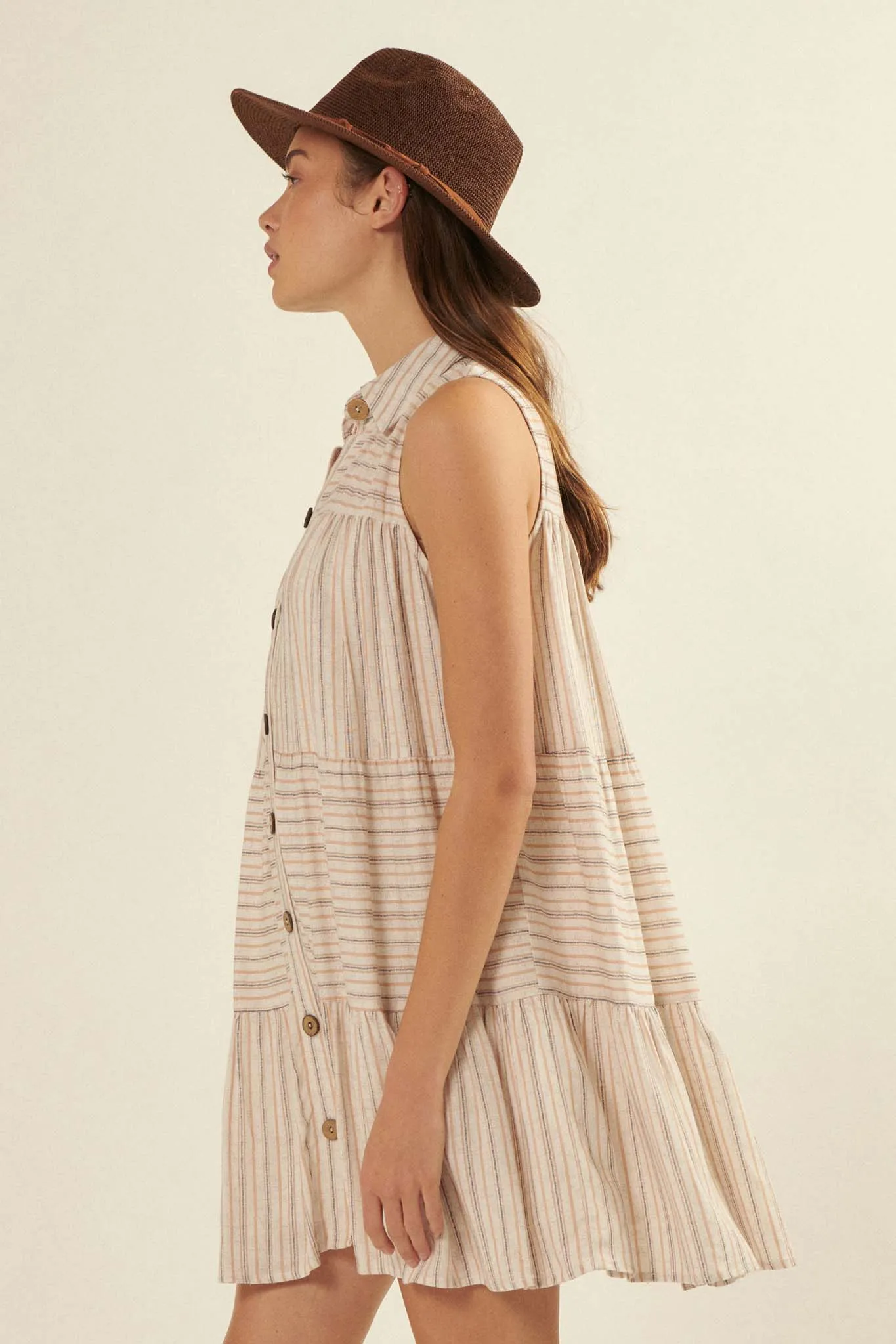 Lazy Days Striped Babydoll Shirt Dress