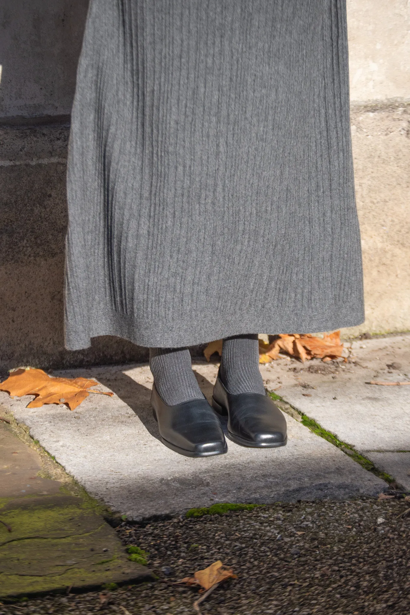 Leveté Jade Grey Wollen Skirt