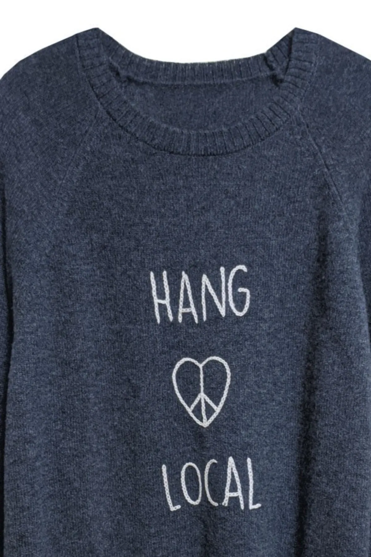 Life is Good | Cashmere Crewneck Sweater | Hang Local Embroidery