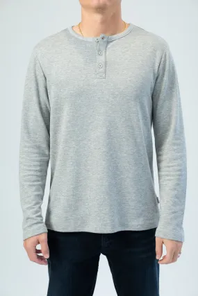 Long Sleeve Henley Shirt in Gris