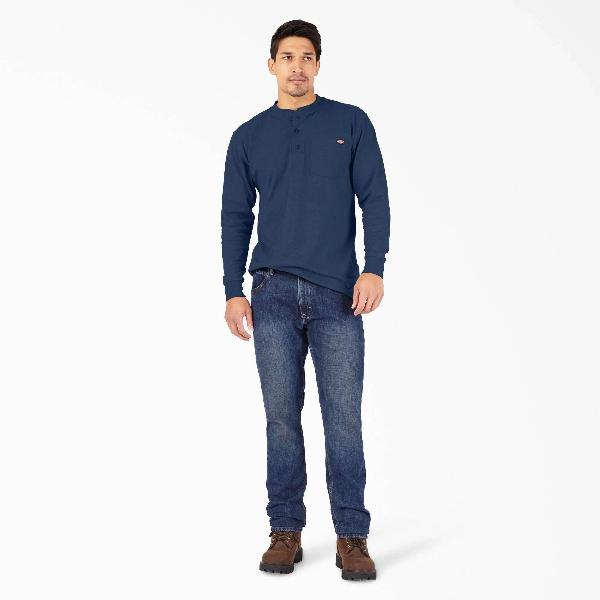 Long-Sleeved Shirt - Dickies Long Sleeve Heather Heavyweight Henley Shirt WL451H