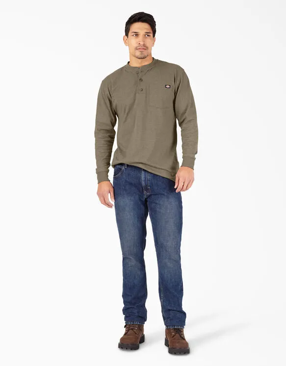 Long-Sleeved Shirt - Dickies Long Sleeve Heather Heavyweight Henley Shirt WL451H