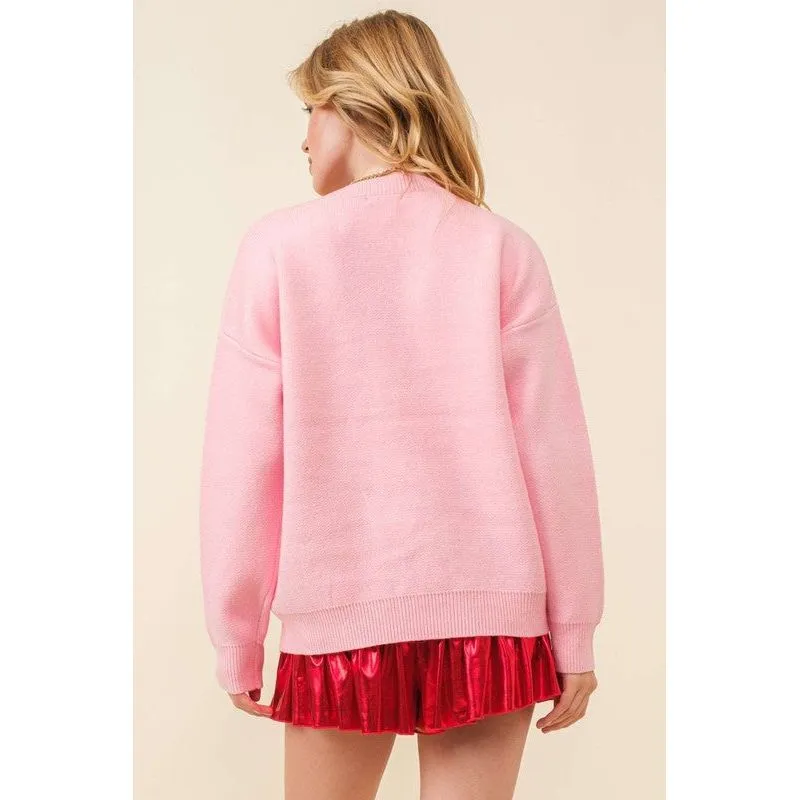 Love Sequin Heart Sweater