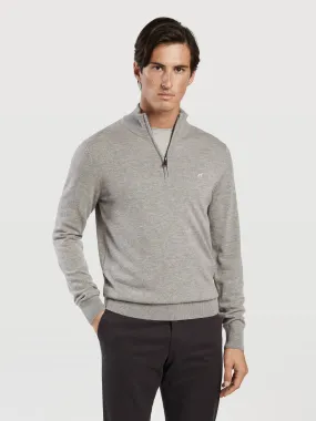 Machine washable high collar half-zip sweater