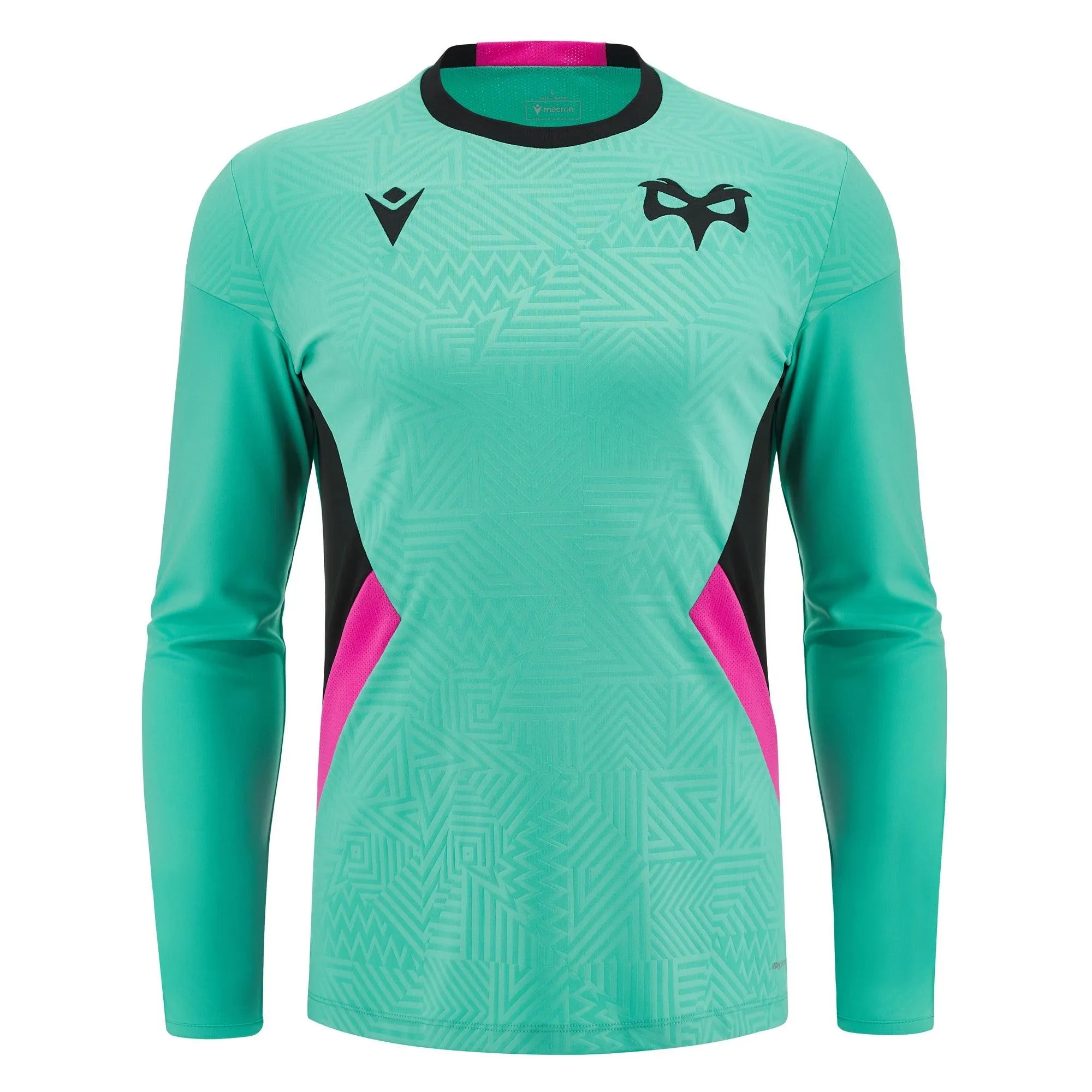 Macron Ospreys Rugby Mens Training Poly Long Sleeve T Shirt