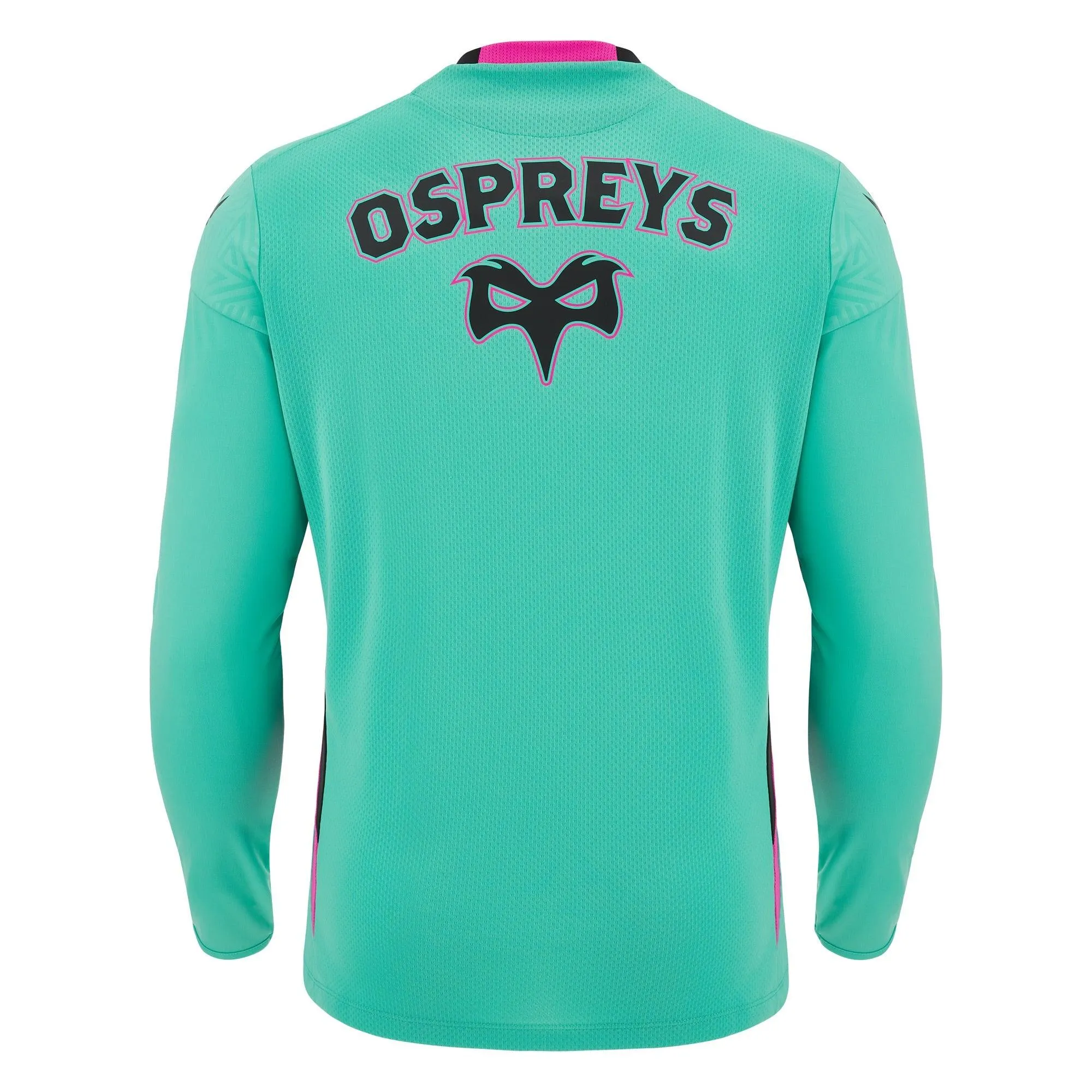 Macron Ospreys Rugby Mens Training Poly Long Sleeve T Shirt