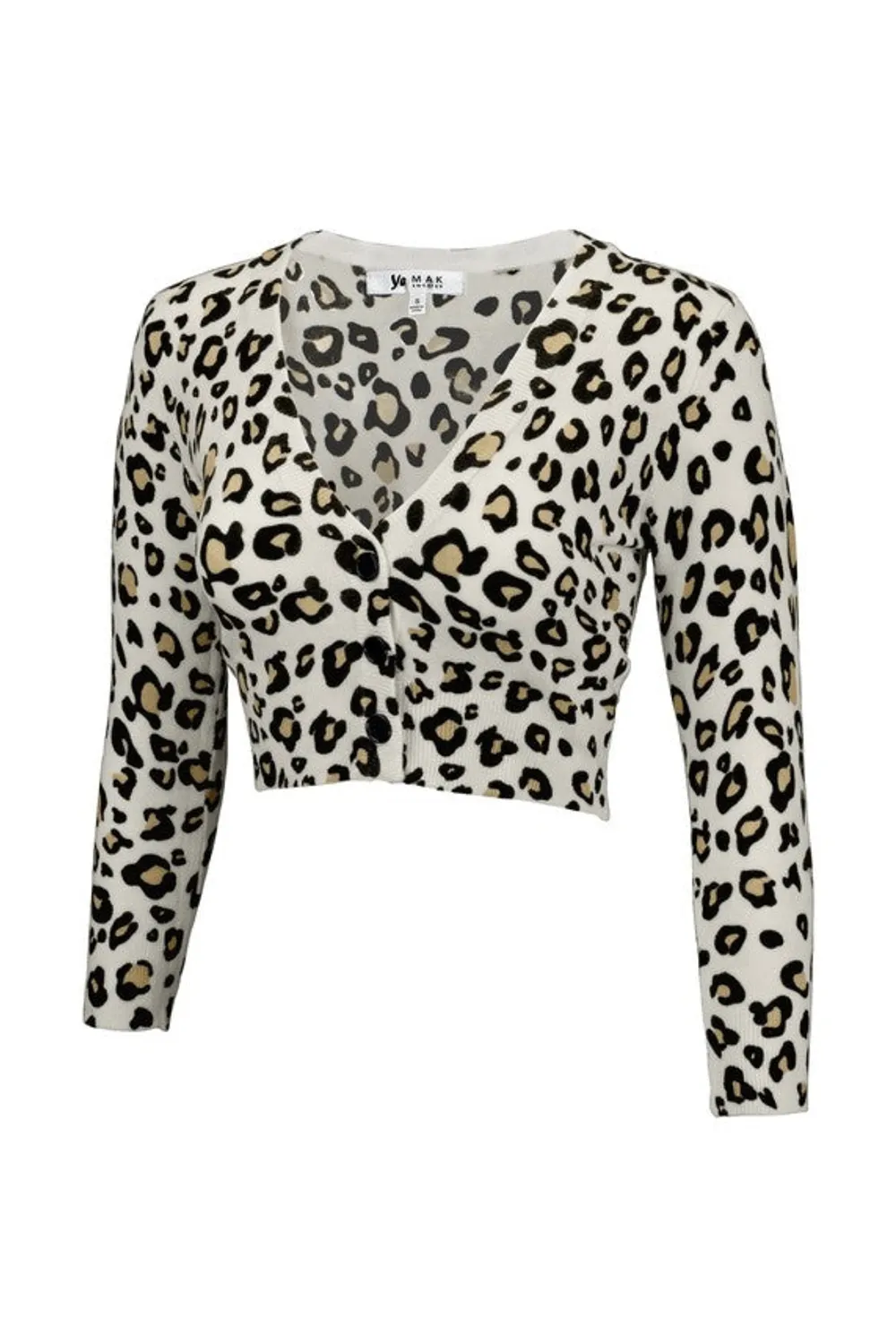 Mak Cropped Bolero Leopard Print Sweater Cardigan