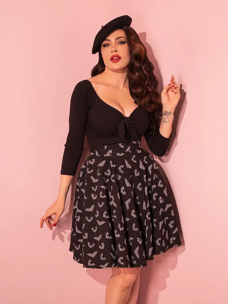 Maneater Skater Skirt in Glow-in-the-Dark Bat Print - Vixen by Micheline Pitt