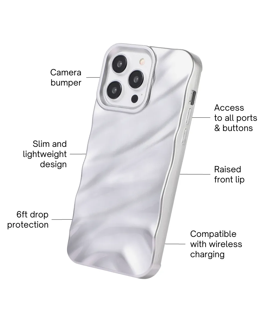 Matte Silver Ripple Phone Case