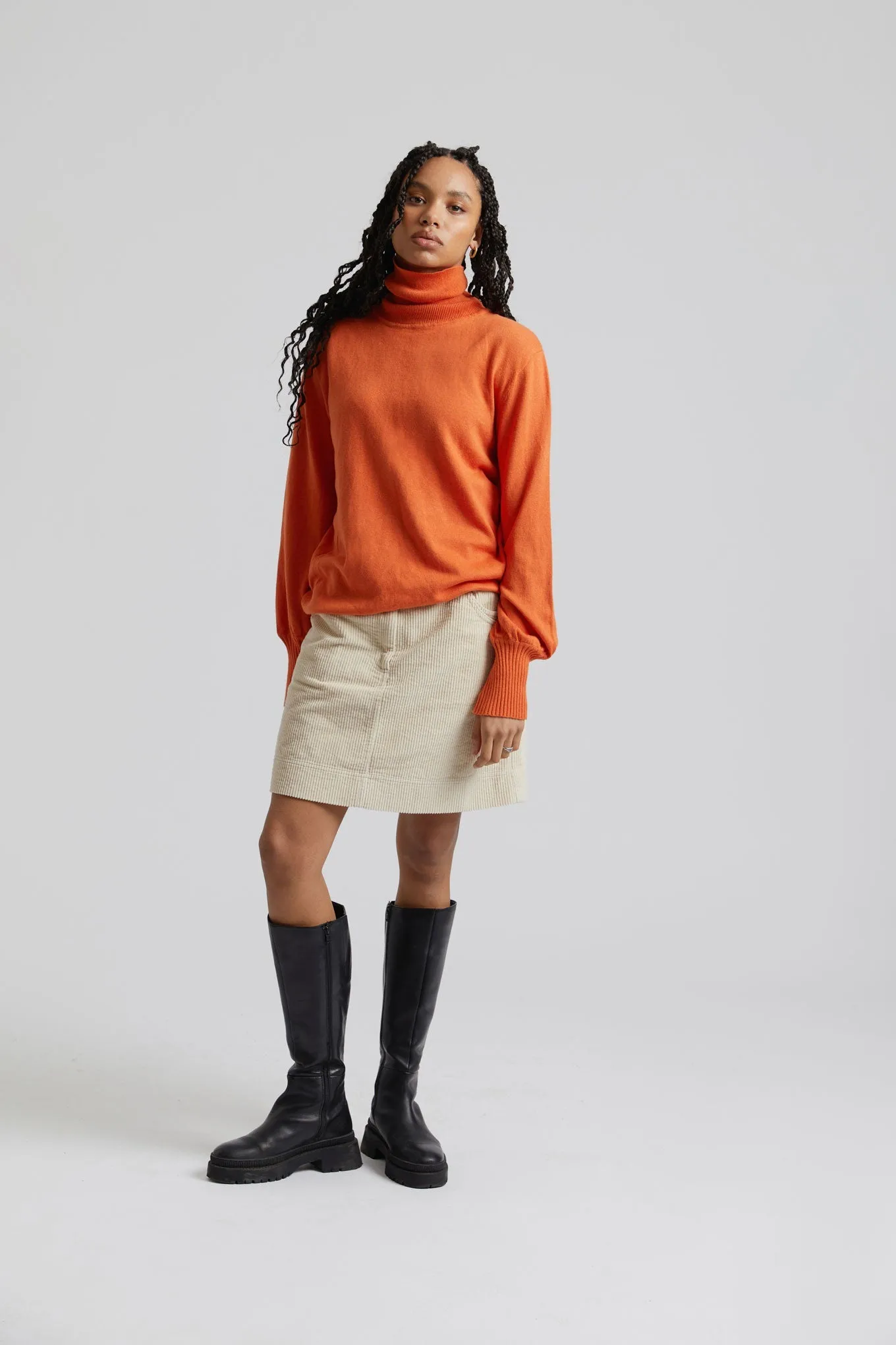 Maxine Organic Cotton Jumper Burnt Orange